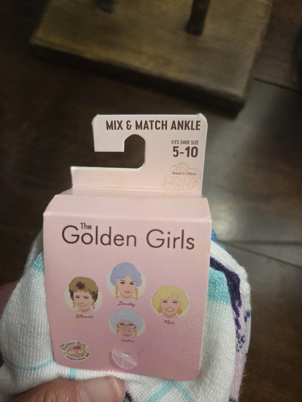 Golden Girls White & Teal Ankle Socks